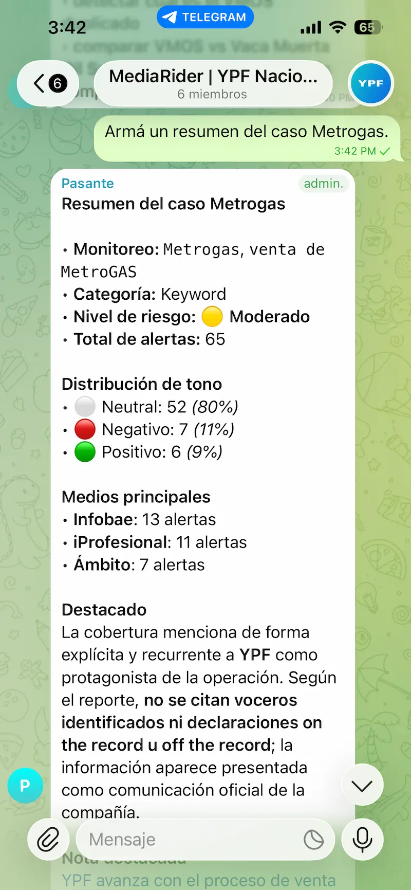 Captura de resumen bajo demanda en MediaRider
